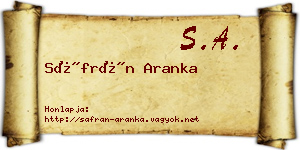 Sáfrán Aranka névjegykártya